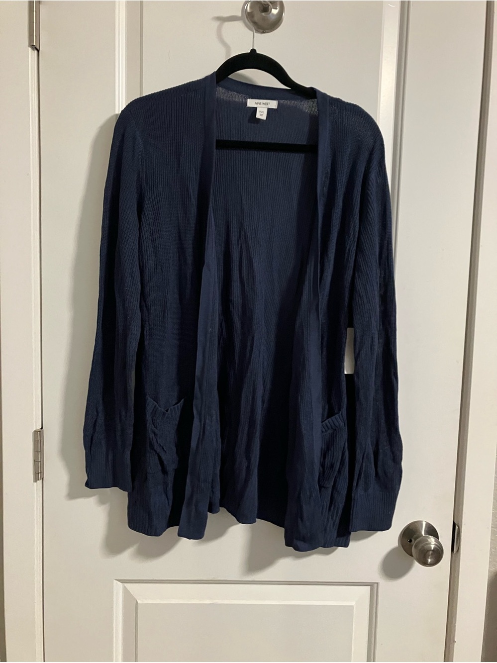 NWT XXL Nine West Navy Blue Lightweight Knit Cardigan